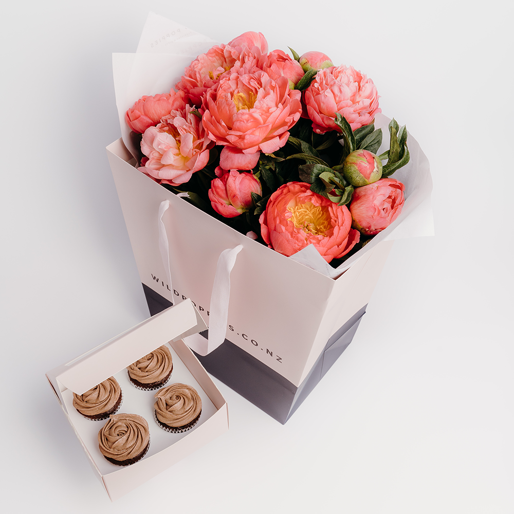 Coral Peonies - Wild Poppies -  Flower - Same Day Flower Delivery Auckland - Auckland Flower Delivery \ Florists - boutique gift boxes 