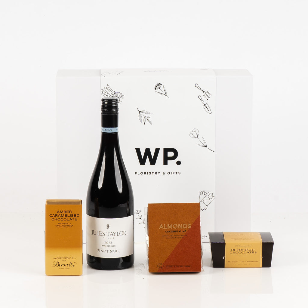 Pinot Gift Box - Wine - Pinot - Chocolate - Gift Box - Wild Poppies Delivery - NZ