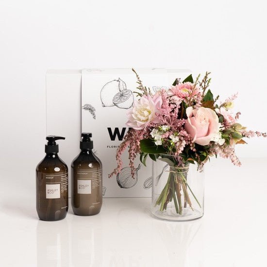 Blush Pink Posy Ashley & Co. Body Gift Set - Wild Poppies -  Gift - Same Day Flower Delivery Auckland - Auckland Flower Delivery \ Florists - boutique gift boxes 