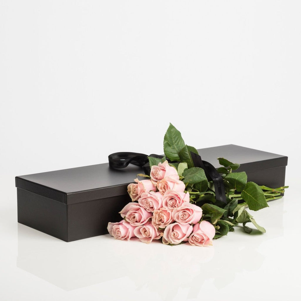 Boxed Pink Roses - Wild Poppies -  Flower - Same Day Flower Delivery Auckland - Auckland Flower Delivery \ Florists - boutique gift boxes 