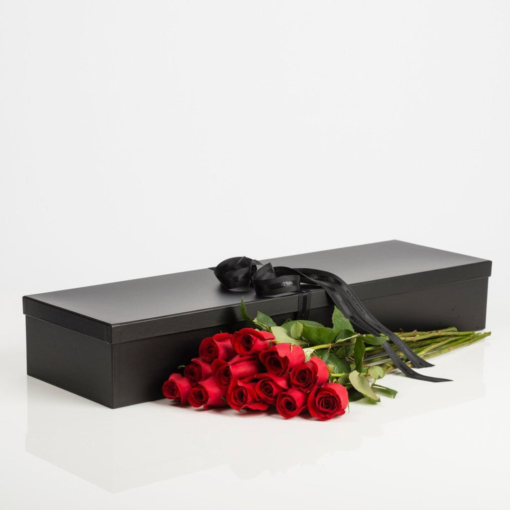 Boxed Red Roses - Wild Poppies -  Flower - Same Day Flower Delivery Auckland - Auckland Flower Delivery \ Florists - boutique gift boxes 