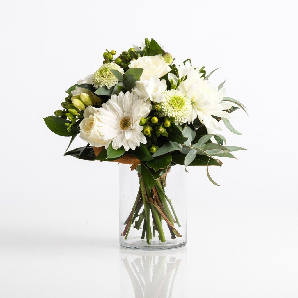 Cottage Posy in Glass Vase - Wild Poppies -  Flower - Same Day Flower Delivery Auckland - Auckland Flower Delivery \ Florists - boutique gift boxes 