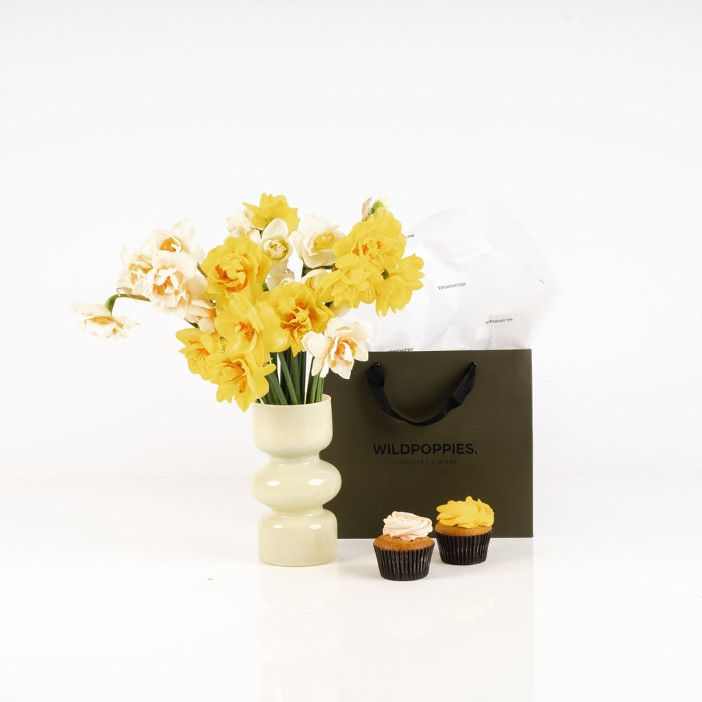 Daffodil Bouquet - Wild Poppies -  Gift - Same Day Flower Delivery Auckland - Auckland Flower Delivery \ Florists - boutique gift boxes 