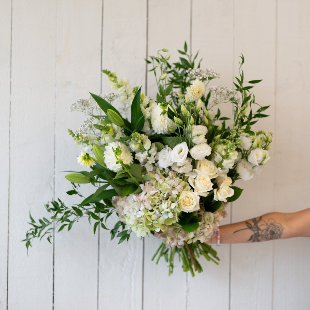 Fresh Whites and Green Bouquet - Wild Poppies -  Flower - Same Day Flower Delivery Auckland - Auckland Flower Delivery \ Florists - boutique gift boxes 