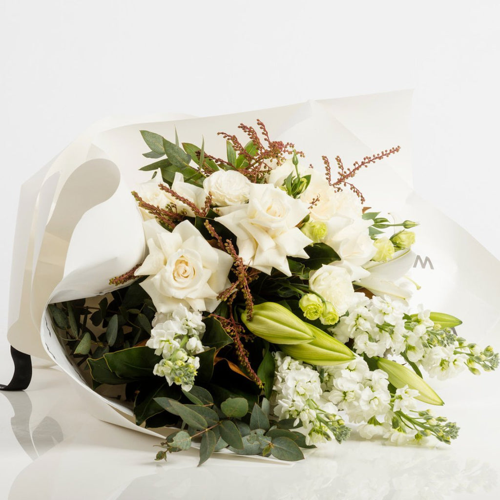 Fresh Whites and Green Bouquet - Wild Poppies -  Flower - Same Day Flower Delivery Auckland - Auckland Flower Delivery \ Florists - boutique gift boxes 