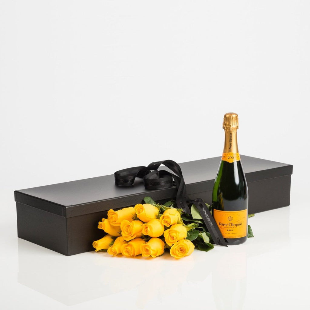 Joie de Veuve Rose & Clicquot Champagne Gift - Wild Poppies -  Gift - Same Day Flower Delivery Auckland - Auckland Flower Delivery \ Florists - boutique gift boxes 