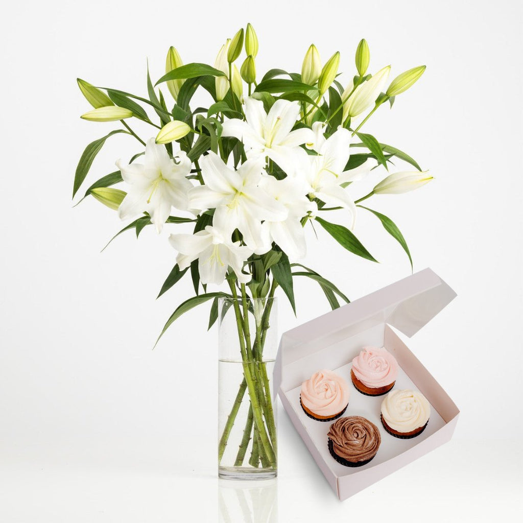 Market Fresh White Lilies - Wild Poppies -  Flower - Same Day Flower Delivery Auckland - Auckland Flower Delivery \ Florists - boutique gift boxes 