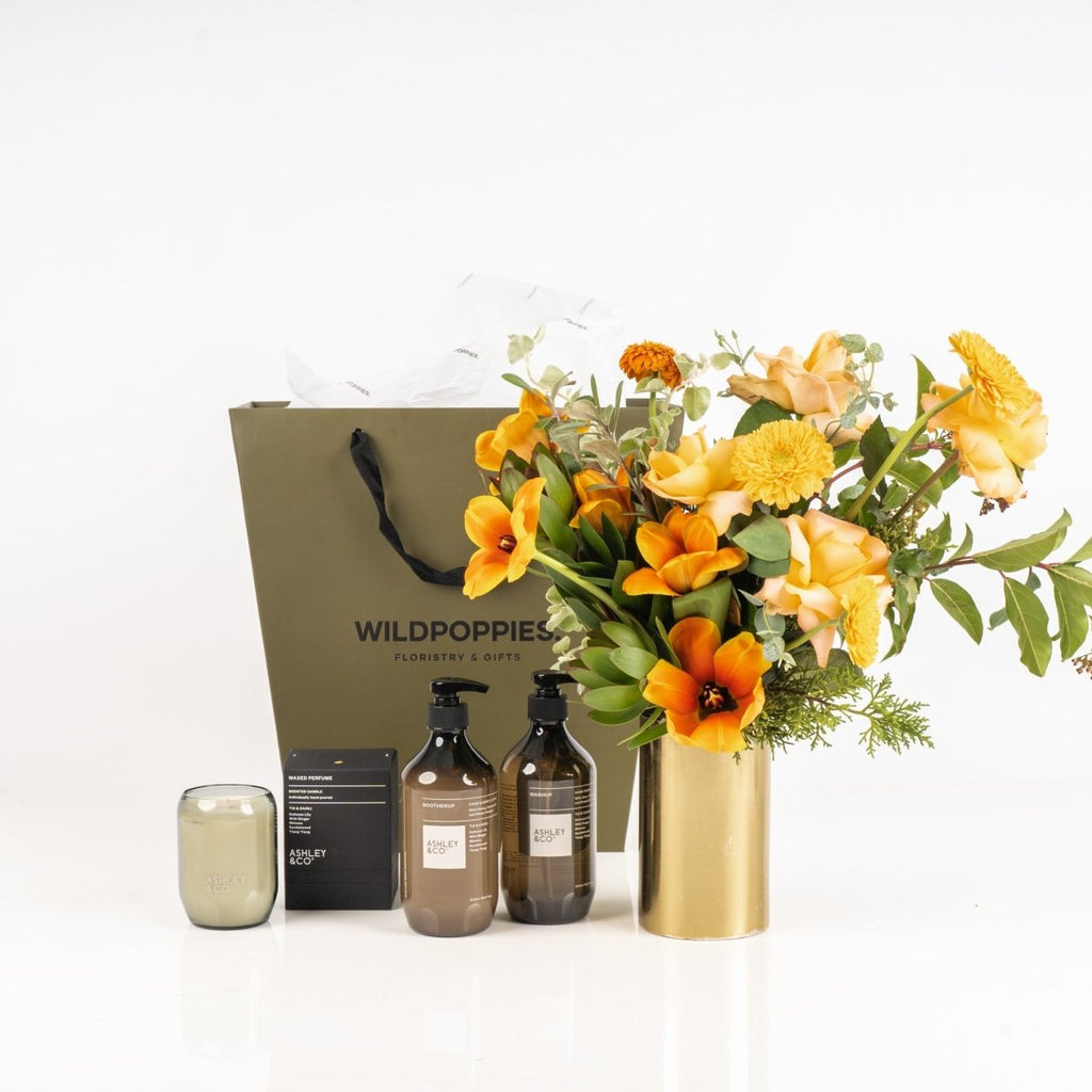 Peachy Home Gift Set - Wild Poppies -  Gift - Same Day Flower Delivery Auckland - Auckland Flower Delivery \ Florists - boutique gift boxes 