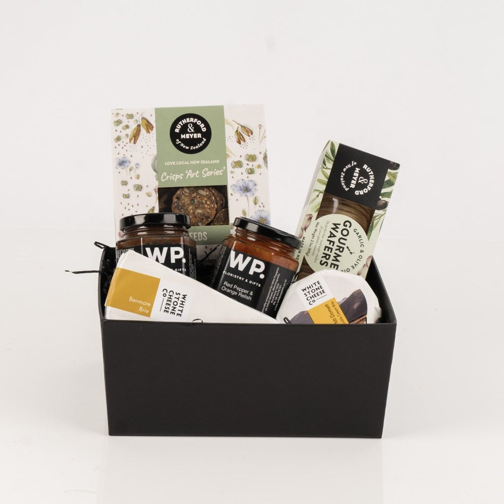 Scrumptious Gourmet Cheese Box - Wild Poppies -  Gift - Same Day Flower Delivery Auckland - Auckland Flower Delivery \ Florists - boutique gift boxes 